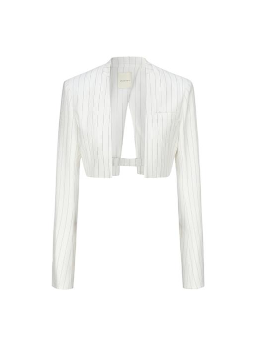 【昨日再现】后背开叉直身垫肩短款醋酸外套 商品图4