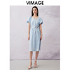 VIMAGE纬漫纪夏季新款法式复古泡泡袖V领收腰气质连衣裙V2107754 商品缩略图0