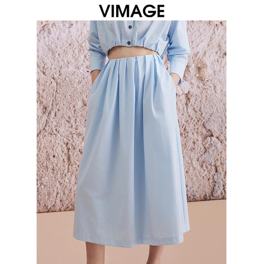 VIMAGE纬漫纪夏季新款宽松高腰显瘦通勤半身裙V2106734 商品图2
