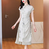 AHM-7531新中式改良版旗袍夏季新款时尚复古印花立领中长裙 商品缩略图2