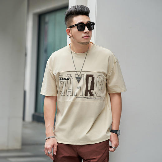 【新款DMH】大依优型大码男装圆领短袖T恤加肥加大休闲肥佬男上衣夏季半袖胖子潮款 商品图1