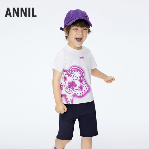 男童全棉休闲中裤针织中裤夏季新款安奈儿童装实体店同款XB426568 商品图2