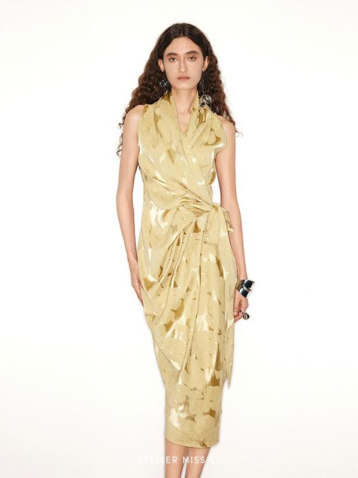 【浮光掠金】肌理醋酸立裁裹身醋酸连衣裙 商品图3