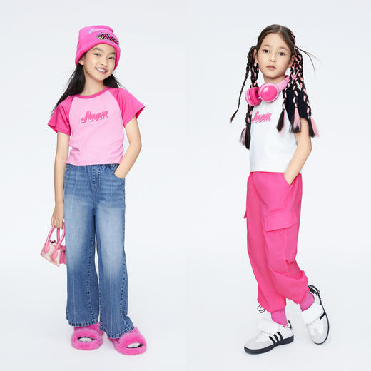 女童修身全棉T圆领短袖新款夏季安奈儿童装实体店同款AG421768 商品图3