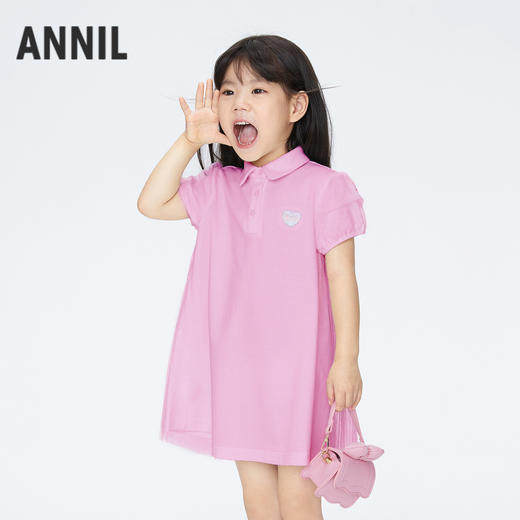 女童短袖连衣裙POLO裙新款安奈儿童装实体店同款XG423707 商品图1