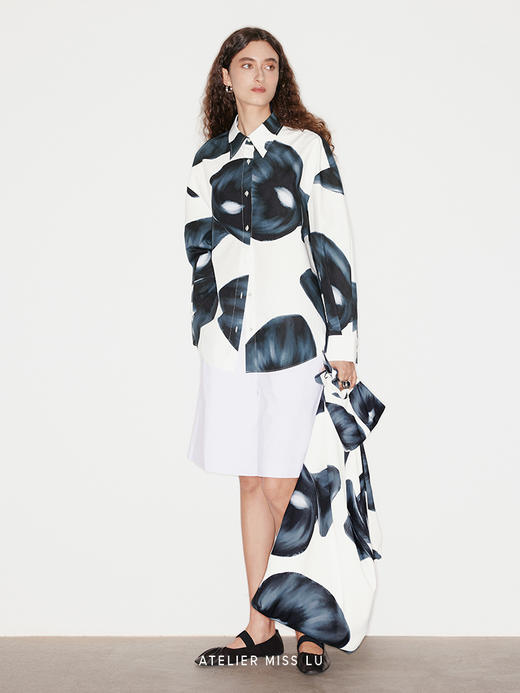 【盛夏池畔】品牌定染马蹄莲印花衬衫 商品图1