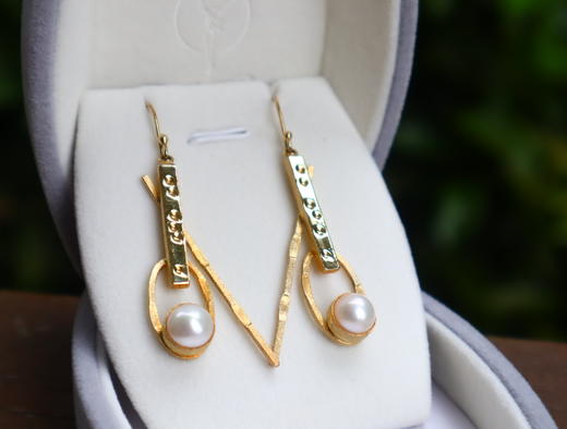 【Free Line II】 淡水珍珠耳饰 商品图1