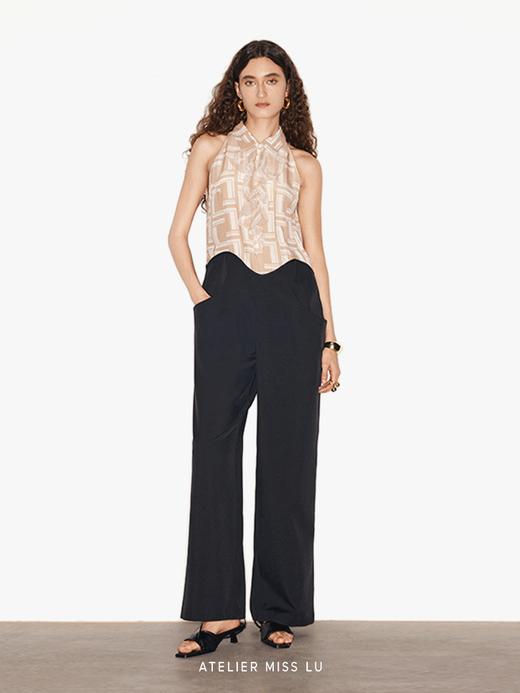 【塞纳河畔】品牌定染字母印花浪漫荷叶边连体裤 商品图0