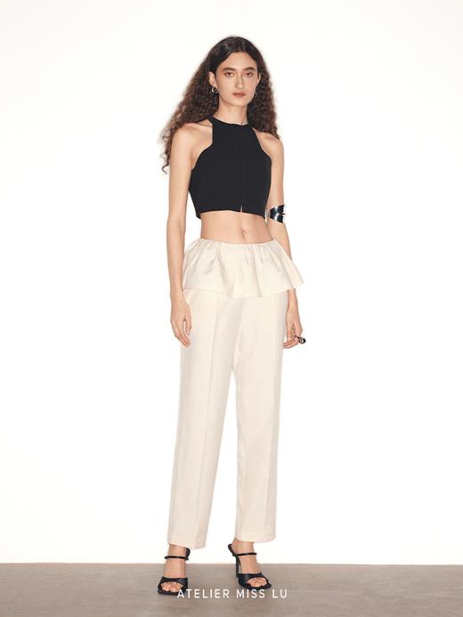 【伞下云朵】腰部立体捏褶设计铅笔裤 商品图0