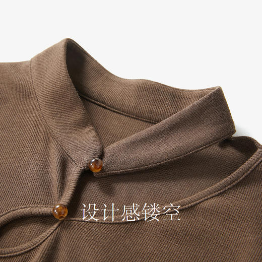 三彩【松萝共倚】2024夏季新款拼接连衣裙镂空新中式长裙泡泡袖女C 商品图4