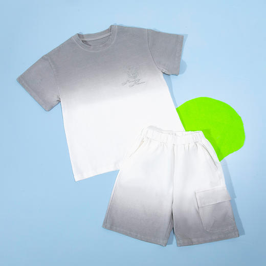 迪士尼米奇印花24夏季男女短袖套装凉感渐变色清爽出游休闲两件套ZD2DT027 商品图6