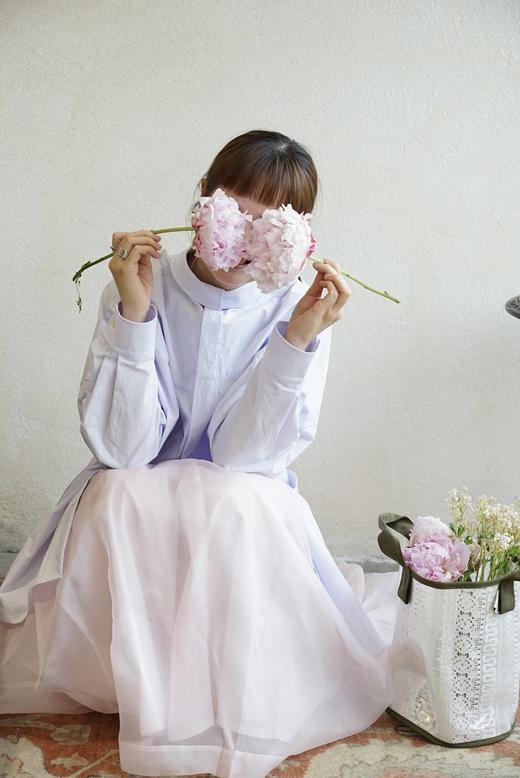 ECOLE DE CURIOSITES 真丝欧根纱面料轻粉半身裙 商品图7