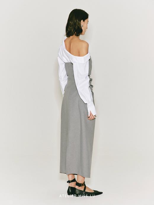 【未眠】褶皱设计抹胸收腰立裁连衣裙 商品图3