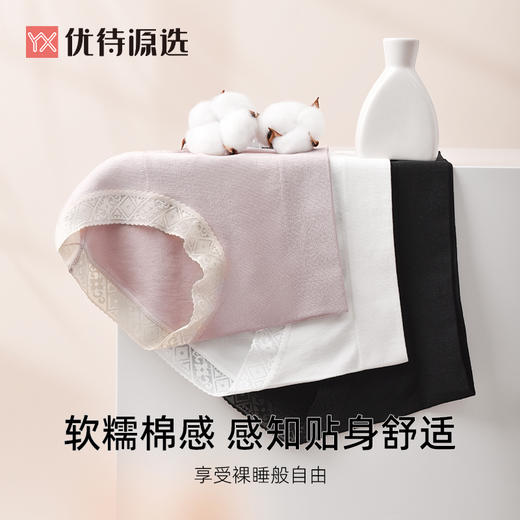 【39元3条，下单拍3】软糯棉感莫代尔内裤女士春夏款中腰三角短裤蕾丝边YXNW010 商品图5