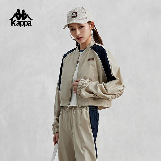 Kappa卡帕茄克2024新款女防晒夹克防泼水运动外套复古短款开衫K0E42JJ03D 商品图4
