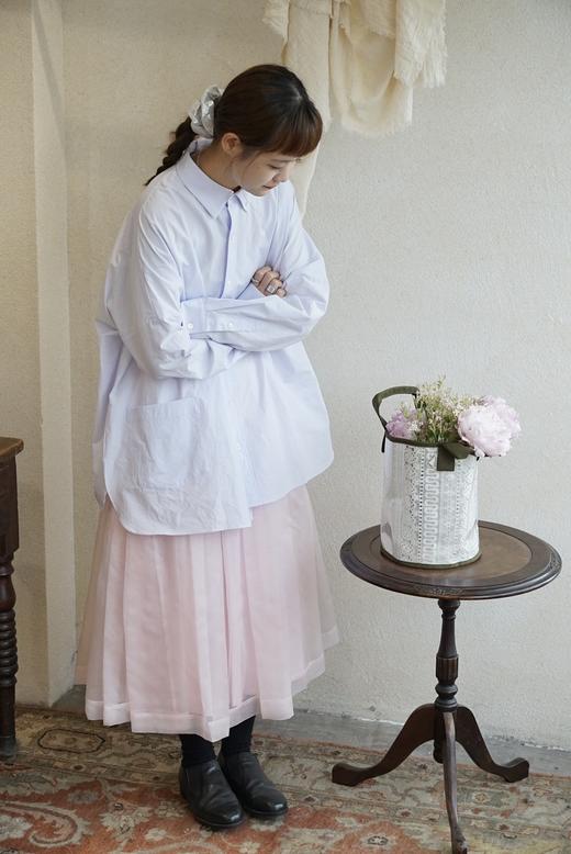 ECOLE DE CURIOSITES 真丝欧根纱面料轻粉半身裙 商品图2