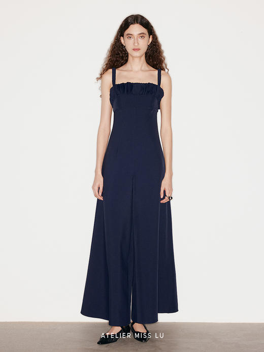 【海浪】层叠圆片拼接吊带阔腿重工连体裤 商品图0