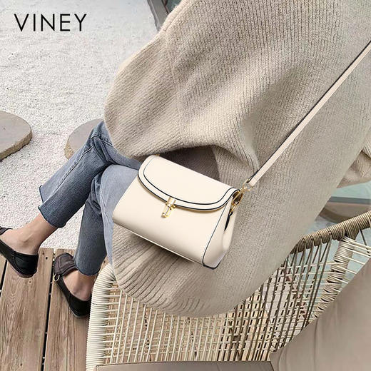 单肩小包 | VINEY含牛皮2024新款复古轻奢斜跨单肩小包5451 商品图9