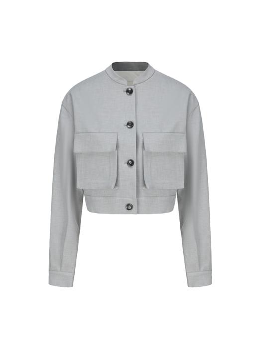 【薄暮飞行】造型大口袋立领短款外套 商品图4