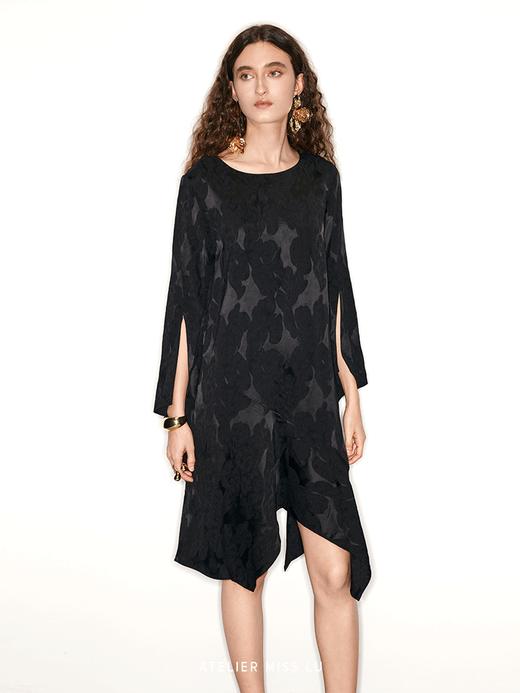 【港岛夜色】新中式不规则下摆拼接醋酸连衣裙 商品图1