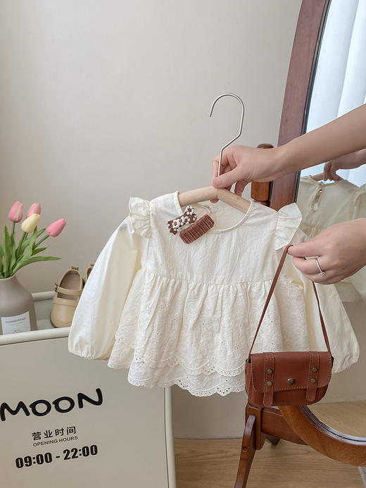 【棉布刺绣长袖套装】女童春季套装2024新款儿童洋气时髦韩版宝宝春秋装休闲裤子两件套 商品图3