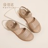 信诺 真皮舒适女鞋 2024新款夏季外穿平跟中年妈妈鞋一字带女凉鞋L368-11 商品缩略图0