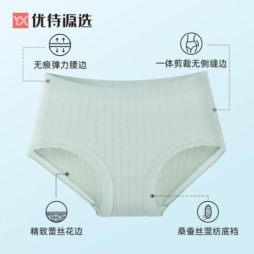【39元3条，下单拍3】软糯棉感莫代尔内裤女士春夏款中腰三角短裤蕾丝边YXNW010 商品图1