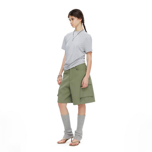 NUTH宽松阔腿搭片设计感多口袋工装五分中裤 商品图2