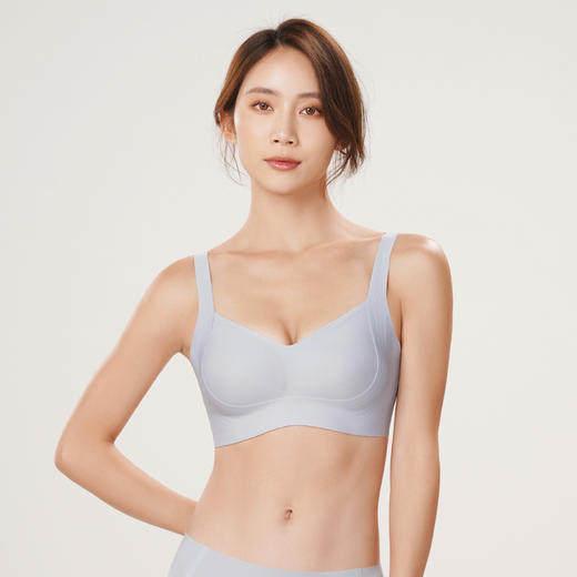 都市丽人Vbra内衣女泳布文胸无尺码3/4杯薄款无钢圈三排扣LB46K5 商品图1