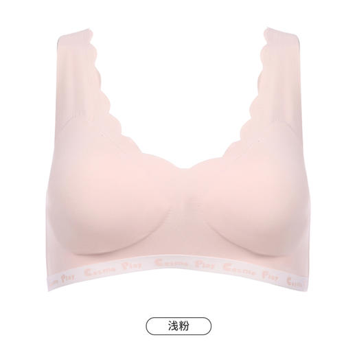 都市丽人Vbra内衣花瓣领口内衣女泳布文胸无尺码3/4杯薄款无钢圈无排扣LB466K 商品图10