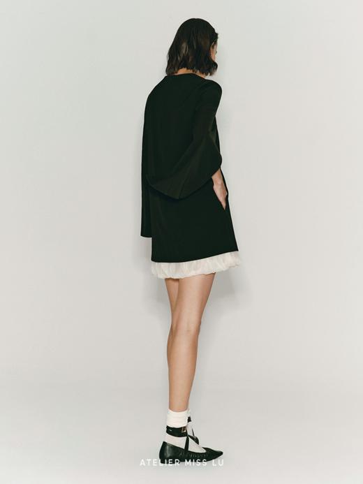 【梦境之翼】开衩飘袖下摆柔纱拼接A字连衣裙 商品图3