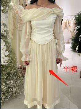 【门店同款】ENJOY春季温柔薄纱长半裙 155799769