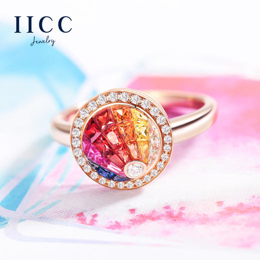 Fanci范琦×IICC珠宝【彩虹系列】霁虹戒指天然彩色蓝宝石指环彩宝手饰首饰 下单即赠（IICC珠宝专属礼盒）+顺丰空运+运费险 商品图2