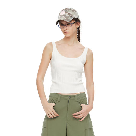 NUTH俏皮花边蕾丝吊带修身显瘦遮副乳正反两穿针织吊带背心女 商品图2