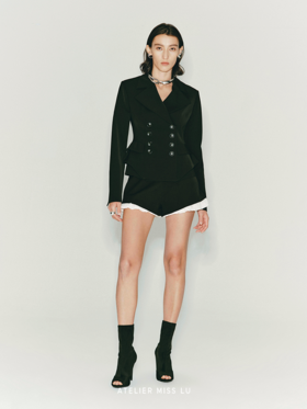 【极夜】建筑感立裁多层次收腰设计外套