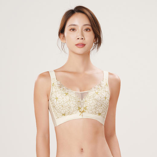 都市丽人舒软挺塑轻塑调整型内衣女蕾丝塑身CD杯3/4杯薄款文胸树脂胶圈五排扣LJ42B2 商品图2