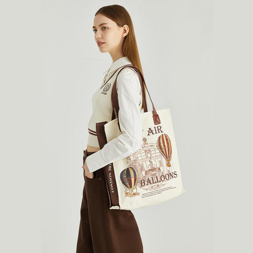 大英博物馆 欧洲文化艺术系列 热气球 帆布包 通勤 托特单肩包 日常出行 时尚百搭 潮款女包 商品图2