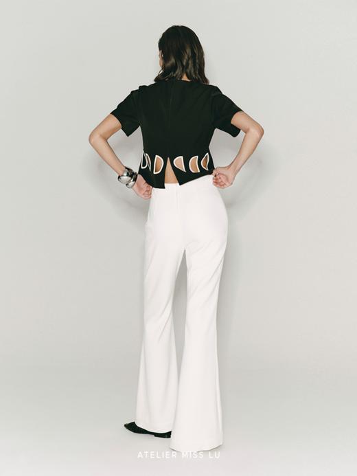 【夜色微明】几何镂空设计撞色拼接短袖 商品图3