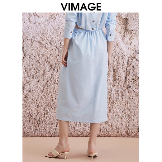 VIMAGE纬漫纪夏季新款宽松高腰显瘦通勤半身裙V2106734 商品图3