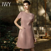 IWY/夏季短袖连衣裙女高级感小个子长裙藕粉色收腰职业通勤工作服Q1061 商品缩略图1