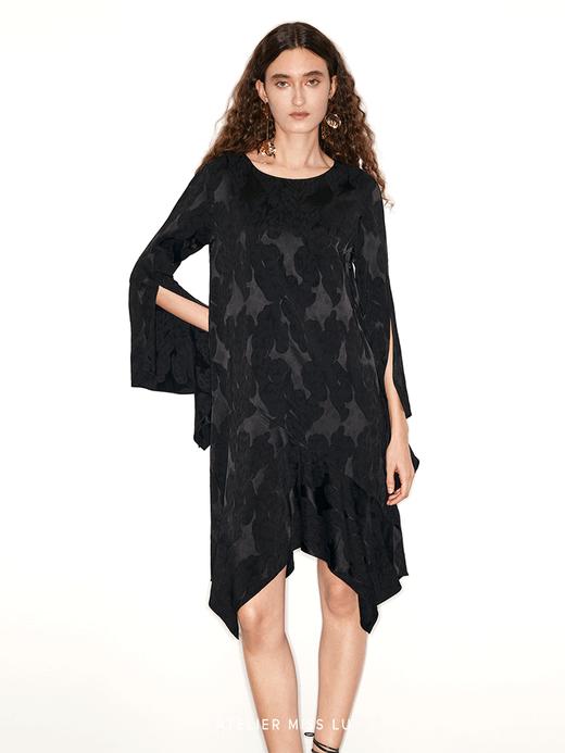 【港岛夜色】新中式不规则下摆拼接醋酸连衣裙 商品图3