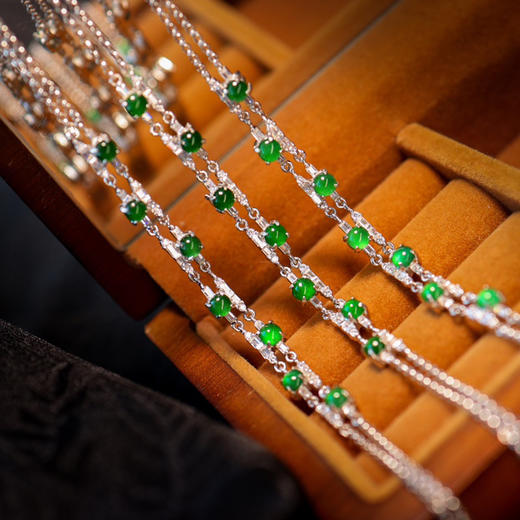 纯银镶嵌翡翠双层手链  CR 商品图2