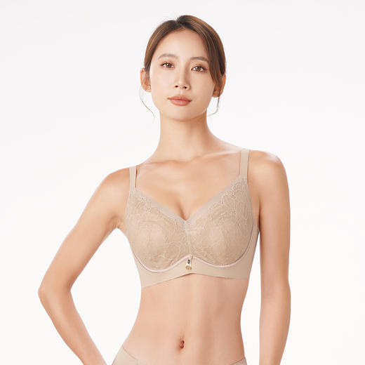 都市丽人舒软挺塑轻塑塑身内衣女蕾丝BC杯适穿3/4杯超薄款速干调整型文胸软钢圈三排扣LJ43D6 商品图2