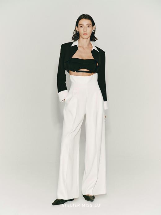 【绅士的她】撞色翻领造型外套 商品图0