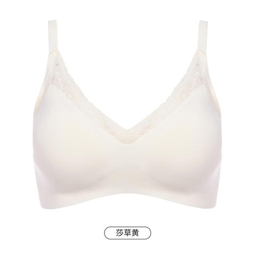 都市丽人Vbra内衣浪漫蕾丝边内衣女泳布文胸无尺码3/4杯薄款无钢圈二排扣LB46K8 商品图10
