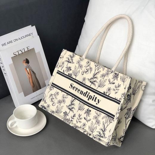 文艺帆布袋定制简约有型手提袋大容量印花装书上课通勤原创帆布包 商品图2