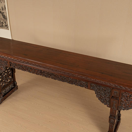 二十世纪 红木梗面灵芝纹大翘头案 商品图2