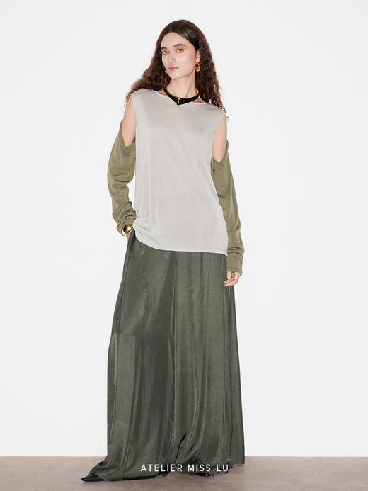 【林神月】飘逸超级大摆阔腿醋酸长裤 商品图1