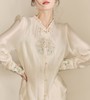早春🍀穿搭-重工刺绣金丝花花立领复古小上衣✅金丝提花 细节满分💯 乍现玲珑态，凭添妩媚娇题 皎皎兮似轻云之蔽月，飘飘兮若回风之流雪。 商品缩略图7