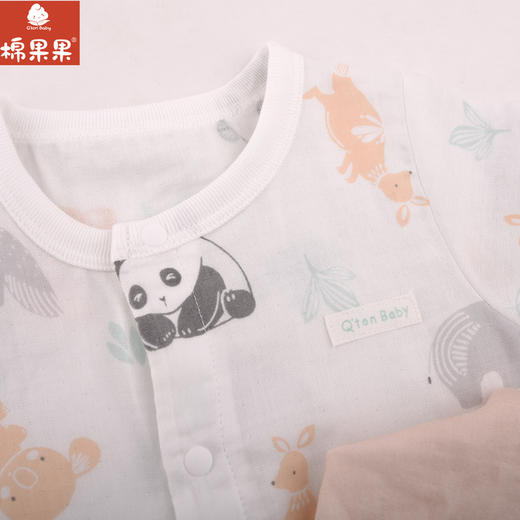 棉果果夏季新品3A抗菌纱布短袖连体衣M201722224367 商品图3